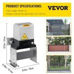 Happybuy 1400LBS Automatic Sliding Gate Opener
