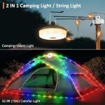 4-in-1 Rechargeable Camping String Lights - 32.8ft
