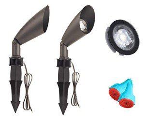 LED Landscape Pathway Lights, Waterproof Bronze Finish, 2-Pack