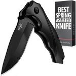Tactical Spring Assisted Black Pocket Knife