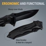 Tactical Spring Assisted Black Pocket Knife