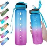 32 oz Leak-Proof Water Bottle with Times Marker