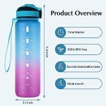 32 oz Leak-Proof Water Bottle with Times Marker