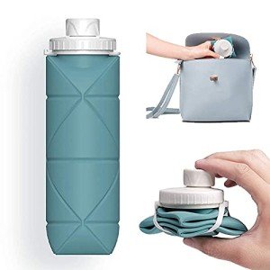 Collapsible 20oz Leakproof Silicone Water Bottle