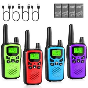 Rechargeable Long-Range Walkie Talkie Set - 4 Pack