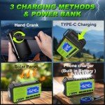 Solar Hand Crank Emergency Weather Radio with Flashlight
