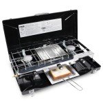 Portable 3-Burner Propane Camping Stove with Wind Guards