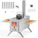 Portable Camping Wood Stove with Chimney Pipes