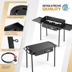 Portable 3-Burner Propane Stove with Wind Shield