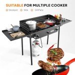 Portable 3-Burner Propane Stove with Wind Shield