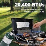 Portable 3-Burner Propane Camping Stove with Wind Guards