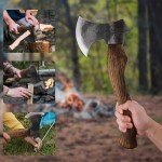 Hand Forged Carbon Steel Camping Axe with Sheath