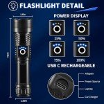 3-Pack High Lumens Rechargeable Tactical Flashlights