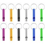 Aluminum Emergency Whistle Keychain - 12 Pack