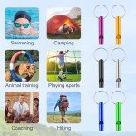 Aluminum Emergency Whistle Keychain - 12 Pack