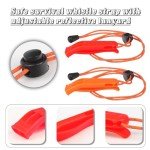 Eayson Emergency Whistle with Reflective Lanyard (4 Pack)