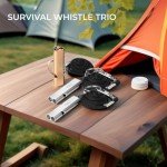 Emergency Whistle Kit for Outdoor Safety - Set of 3