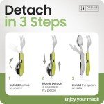 Portable 4-in-1 Camping Utensils Set - Neon Green