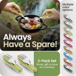 Portable 4-in-1 Camping Utensils Set - Neon Green