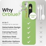 Portable 4-in-1 Camping Utensils Set - Neon Green