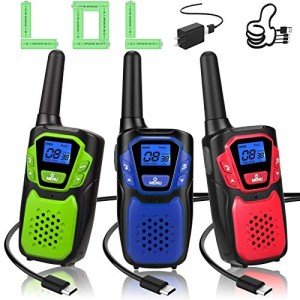 Rechargeable Walkie Talkies for Emergencies - 3 Pack