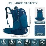 35L Waterproof Hiking Backpack with Water Bladder