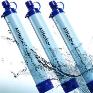 3-Pack Personal Water Filter Straws for Emergencies
