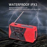 GREATONE Solar Crank Emergency Weather Radio Red