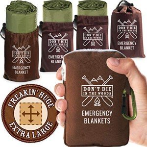 Freakin’ Huge Thermal Mylar Emergency Blankets 4-Pack