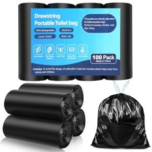 Biodegradable Portable Toilet Bags - 100 Pack