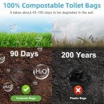Biodegradable Portable Toilet Bags - 100 Pack