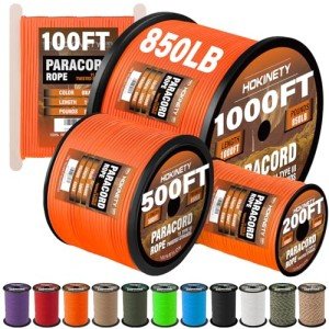 Strong 100ft Paracord Rope 850 lb - Orange