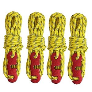 Reflective Tent Wind Ropes with Adjusters - 4 Pack