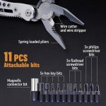 Compact Multitool with Knife and Pliers - 11 Bits