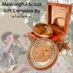 Engraved Compass in Wooden Box for Scouts
