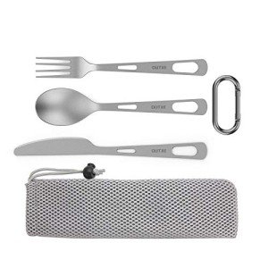 Titanium Camping Utensil Set with Neoprene Case