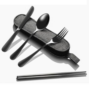 Portable Stainless Steel Cutlery Set with Case