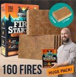 Odorless Long-Burning Fire Starter Cubes - 160 Pack