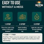 Odorless Long-Burning Fire Starter Cubes - 160 Pack