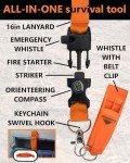Emergency Whistle with Compass and Fire Starter