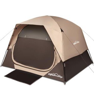 4-Person Waterproof Family Tent with Rainfly