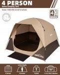 4-Person Waterproof Family Tent with Rainfly