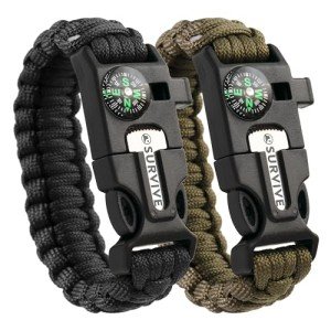 Paracord Emergency Bracelet Kit - 2 Pack