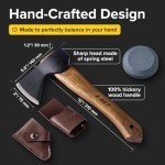 12" Hand-Forged Hatchet Axe with Sheath & Sharpener