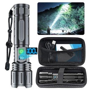 Super Bright Rechargeable Flashlight with Power Display