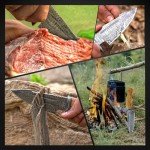 Damascus Fixed Blade Knife with Holster for Outdoors