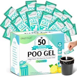 Portable Toilet Gel Pack - 50 Lemon-Scented Packets