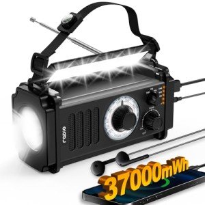 Hand Crank NOAA Weather Radio with Flashlight