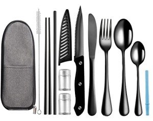Portable Travel Utensils Set for Camping and Picnics