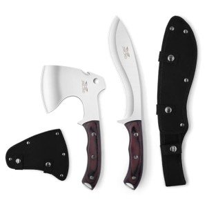 Emergency Camping Hatchet and Knife Set with Sheath